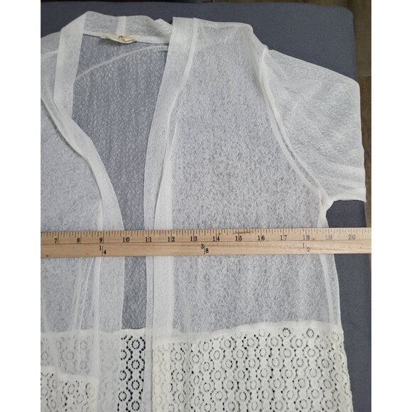 EMBER Women's LG Sheer Boho Kimono Open Cardigan Lace Beach Feminine Coastal - Picture 7 of 11